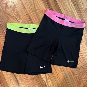 2 Nike Pro Bike shorts